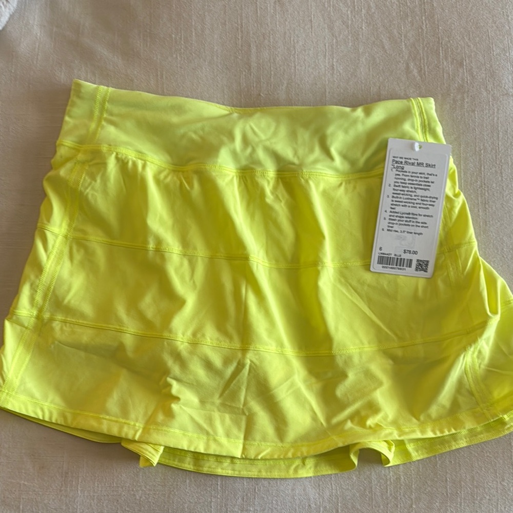 Lululemon Yellow Athletic Skirt